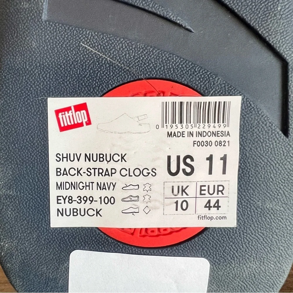 FITFLOP NEW Men’s SHUV Nubuck Back-Strap Clog Size 11 #785